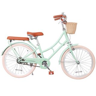 22 Inch Beach Cruiser Bike for Girls, Commuter Bicycle with Front Basket , High Carbon Steel Frame, Comfortable City Bike for Outdoor Riding