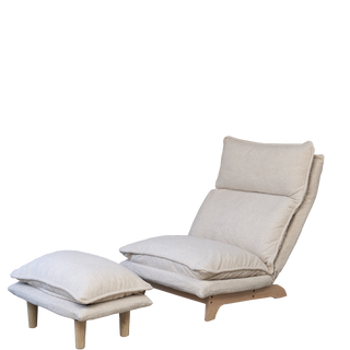 Foldable Metal Frame - Beige Reclining Single Sofa Chair for Bedroom or Balcony - Lazy Leisure Lounge Chair
