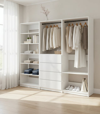 Prosper White Freestanding Walk in Wood Closet System