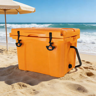 25QT Portable Cooler, Insulated Hard Cooler with Bottle Opener, Cup Holder, Forming Ruler, 5-7 Day Ice Retention, Travel, Beach, Camping, Fishing