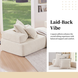 [VIDEO provided] Lounge Frame for Oversized Modular U Shaped Sectional Sofa,Luxury Boucle Floor Couch,Convertible Compressed Couch,Spacious Foam-Filled Sofa for Living Room,2 Colors