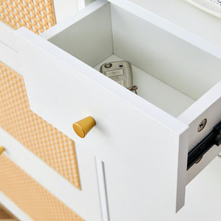 Modern Minimalist Storage Cabinet - Japanese Rattan Shoe Cabinet, Bed Top Cabinet, Small Home Furniture for Corridors and Living Rooms - GZ-DI-03