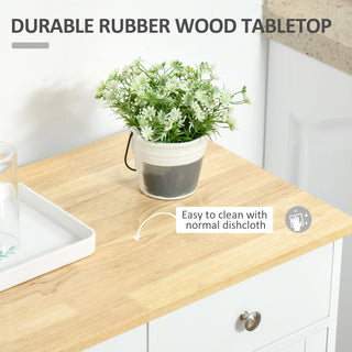 HOMCOM Sideboard Buffet Cabinet, 2-Doors Door Kitchen Cabinet, Coffee Bar Storage with 2 Drawers, Adjustable Shelf for Living Room and Hallway, White