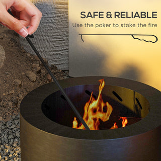 19" Portable Smokeless Fire Pit | Wood Burning Stainless Steel Bonfire Stove with Poker