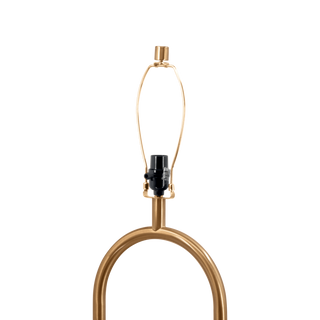 Vivid Brass Ring Base Floor Lamp with Large White Drum Shade