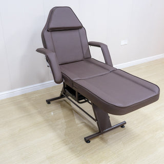 Adjustable 3-Section Tattoo Chair for Client – 72" Brown Facial Spa Bed for Estheticians & Tattoo Artists