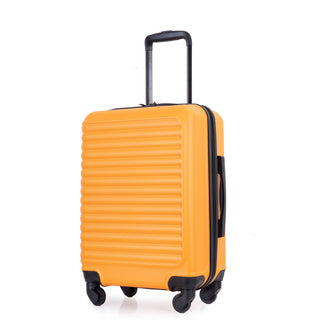 Lightweight 20' Carry On Luggage, Spinner Wheels, Orange, ABS, Compact Size