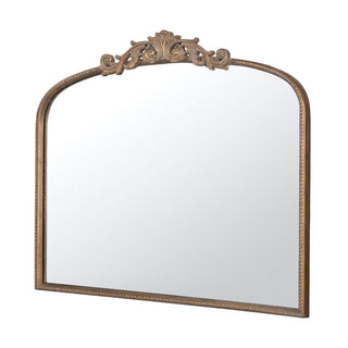 40' x 31' Classic Gold Arch Mirror with Baroque Frame for Living Room Bathroom Entryway Console