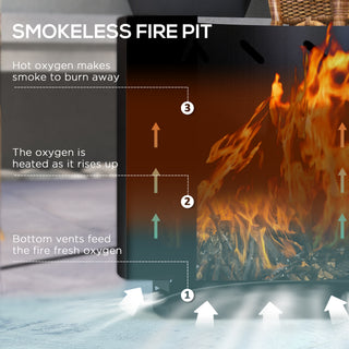 19" Portable Smokeless Fire Pit | Wood Burning Stainless Steel Bonfire Stove with Poker