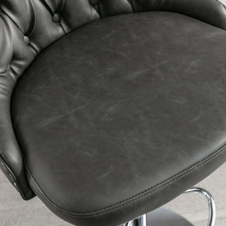 Swivel PU Barstools with Adjustable Seat Height (25-33 Inch), Modern Upholstered Chrome Base Bar Stools with Backs, Comfortable Tufted Design for Home, Pub, and Kitchen Island, Olive Green, SW1844GY