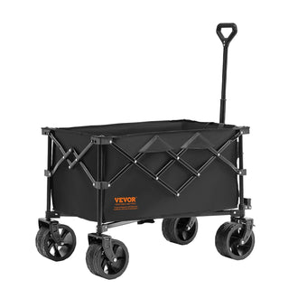 Collapsible Folding Wagon, 220L Heavy Duty Beach Cart with All-Terrain Wheels, Drink Holders, Max 330 lbs for Camping, Garden & Sports