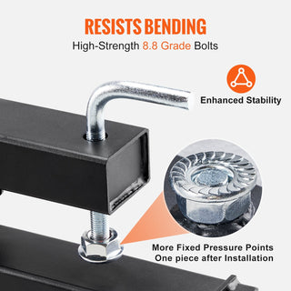 2000 LBS Clamp-On Pallet Forks, 43" Heavy Duty Tractor Bucket Forks with Adjustable Stabilizer Bar for Loader, Skid Steer & Attachments