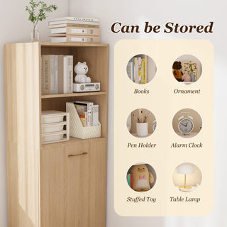 Burlywood Stretchable Office Desk with Storage Shelves and Mobile Wheels, Foldable Design for Small Apartments and Offices, MDF Material, Natural Wood Finish