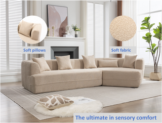 [VIDEO PROVIDED][ New And Upgraded Extended Edition]Modular sofa , modern minimalist style sofa,  upholstered ,  free combination, round fiber fabric, anti-wrinkle fabric,Dimension extension,Brown