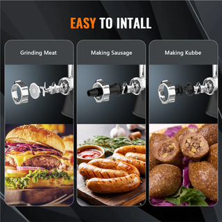 LINKChef Meat Grinder, 2 Adjustable Speed 2400W Max Electric Meat Grinders for Home use, Sausage Stuffer, ETL Approved(Black)