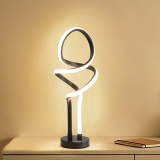 Small Unique Bedside Dimmable LED Table Lamp with Plug, Modern Desk Lamp for Girls Room, Living Room, Dresser