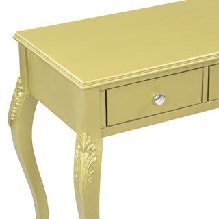 Luxury Makeup Vanity Desk - Gold Dressing Table with Oval Mirror