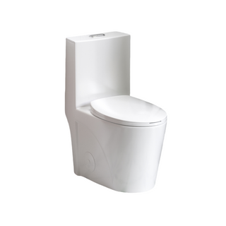 Glossy White Tornado Flush One-Piece Toilet with Dual Flush, Soft Close Seat, ADA Height