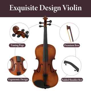 Professional 4/4 Full Size Violin Set | Stable Rich Sound & Complete Accessories