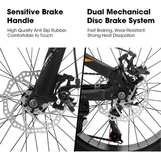 V20235 20" Fat Tire Mountain Bike for Adults, 7-Speed, Dual Disc Brakes, Front Suspension, Steel Frame