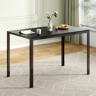 47" Rectangular Dining Table for 4-6 Person – Modern Wooden Dining Table Top with Heavy Duty Metal Frame, Industrial Kitchen Table &amp; Home Office Desk, Space-Saving Dining Furniture