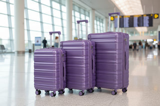 HIFINE TOURIST 3-Piece Purple Luggage Set - 20"/24"/28" ABS Spinner Suitcases with Combination Lock
