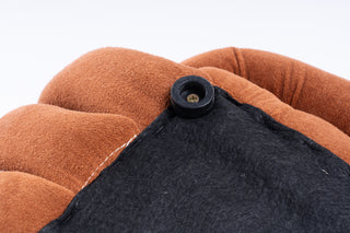 060-Chenille Fabric Modern Knot Design Ottoman Makeup Stool Footstool, Comfortable and Stylish Seat for Living Room, Bedroom,Orange