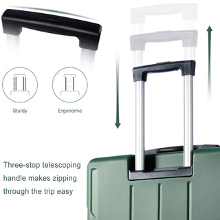 Hardshell Luggage, Lightweight Durable ABS Suitcases with Double Wheels, Expandable 28-inch Checked Luggage 28' (Green)