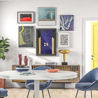 HOMCOM 24' x 32' Jersey Display Case, Wall-Mounted Memorabilia Acrylic Shadow Box with Hanger, Black