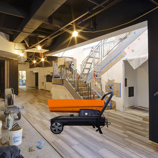 Portable 125,000 BTU Kerosene/Diesel Forced Air Heater with Thermostat | Heavy-Duty Torpedo Heater for Jobsite, Garage & Farm