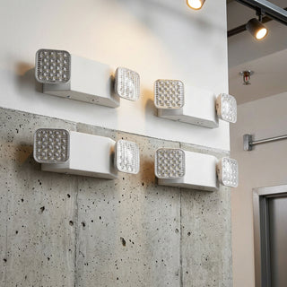 4 Pack Emergency Lights for Business, with Battery Backup, Commercial LED Emergency Exit Lighting Fixtures, AC 120/277V, with Two Square Head Adjustable, 90-Minute Backup, for Business, White