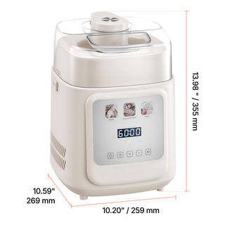 Upright Automatic Ice Cream Maker with Compressor, White