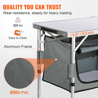 Folding camping kitchen table, view 4