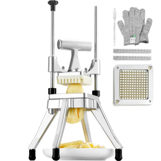 Commercial Vegetable and Fruit Chopper, 1/4 inch Blade, Silver