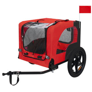 Pet Bike Trailer Dog Cart for Bicycle,Suitable for Small and Medium Pets, Easy Folding Cart Frame, Quick Release Wheel, Non-Slip Floor, Internal Leash