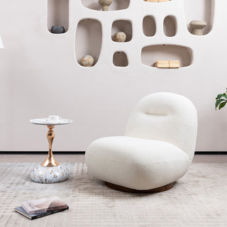 Larger Luxury Modern Swivel Accent Chair, Tight Back Ice Flower Velvet Sofa Chair, Minimalist Style Comfy Single Cloud Chair Armless Cozy Chair for Living Room Apartment Reception Space