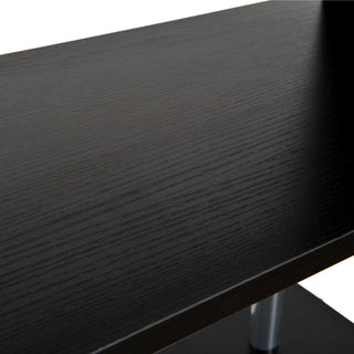 Modern S-Shaped 5 Tier Room Dividing Bookcase Wooden Storage Display Stand Shelf - Black