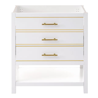 [Cabinet Only] 30' Bathroom vanity-WHITE(Sink not included)