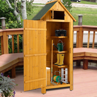 30.3'L x 21.3'W x 70.5'H Outdoor Storage Cabinet Tool Shed – Wooden Garden Shed, Natural Finish
