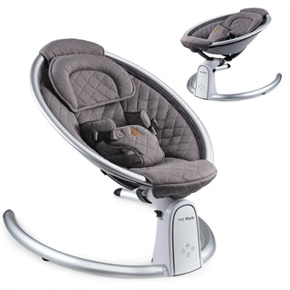 Electric Baby Bouncer for Infant,Bluetooth Baby Swing Enabled Automatic, Baby Rocker Inset Music Speaker, Baby Chair Intelligent Timing & LED Touch Screen (Carbon Gray)