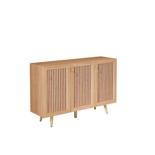 Storage Cabinet with Three Doors, Wood Sideboard Buffet with Adjustable Shelf, Coffee Bar Cabinet, Kitchen Buffet Cupboard - 46.85''W x 13.5''D x 30.7''H