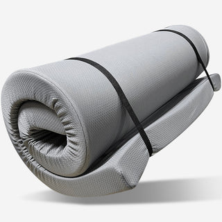 Memory Foam Camping Mattress - Portable, Foldable, Water-Resistant Cover, Grey, Polyester, 63'x26'x4'