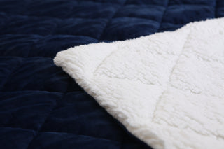 Modern Reversible Throw Blanket, Navy Blue and White