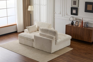 Oversized Double Chaise Lounge - Luxury Cloud Sofa Bed, White