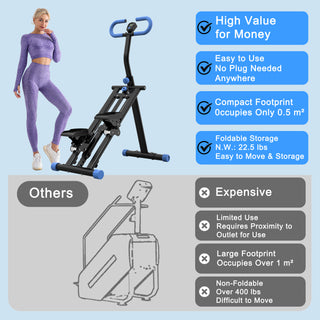 Stair Stepper with Resistance – Home Vertical Climber Workout Machine, Full-Body Exercise Equipment with Adjustable Handlebar & Stable Frame (Black Blue)