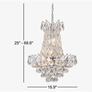 21.6 inch Modern Crystal Chandelier, 6-Light Dimmable, Chrome
