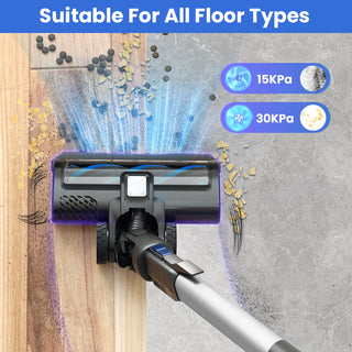 POWEART V870 BLUE Cordless Vacuum Cleaner | 30KPa Strong Suction, 350W Motor | Up to 45-Min Runtime, 8-in-1 Stick Handheld | Lightweight Pet Hair Vacuum for Hardwood & Carpet