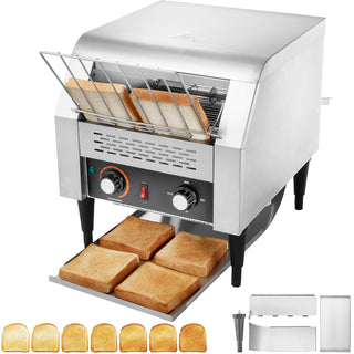 Commercial Conveyor Toaster, 300 Slices/Hour Conveyor Belt Toaster, Heavy Duty Stainless Steel Commercial Toaster Oven, Electric  Restaurant Commercial Toaster for Toast Bun, Bagel, Bread