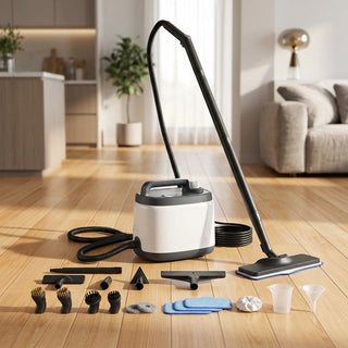 1500W canister steam cleaner with 51 oz tank and 19 accessories