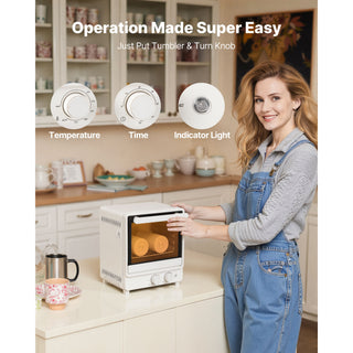 Sublimation Oven Machine, 13 Qt, Fits 20oz Tumblers, with 1 Heat Air Gun, 50 Shrink Films, 1 Tape and 2 Heat Gloves, Oven for Sublimation Blank Tumblers, Mugs, Bowls, Off-White